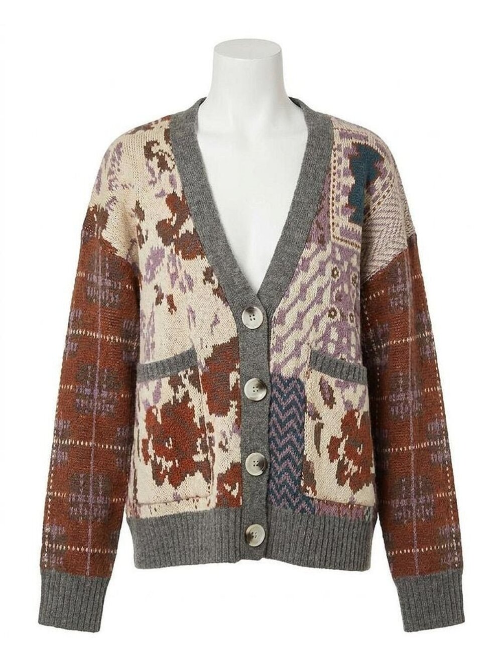 Entro "Exile" Patchwork Boho Cardigan Sweater - size small. NEW WITH TAGS